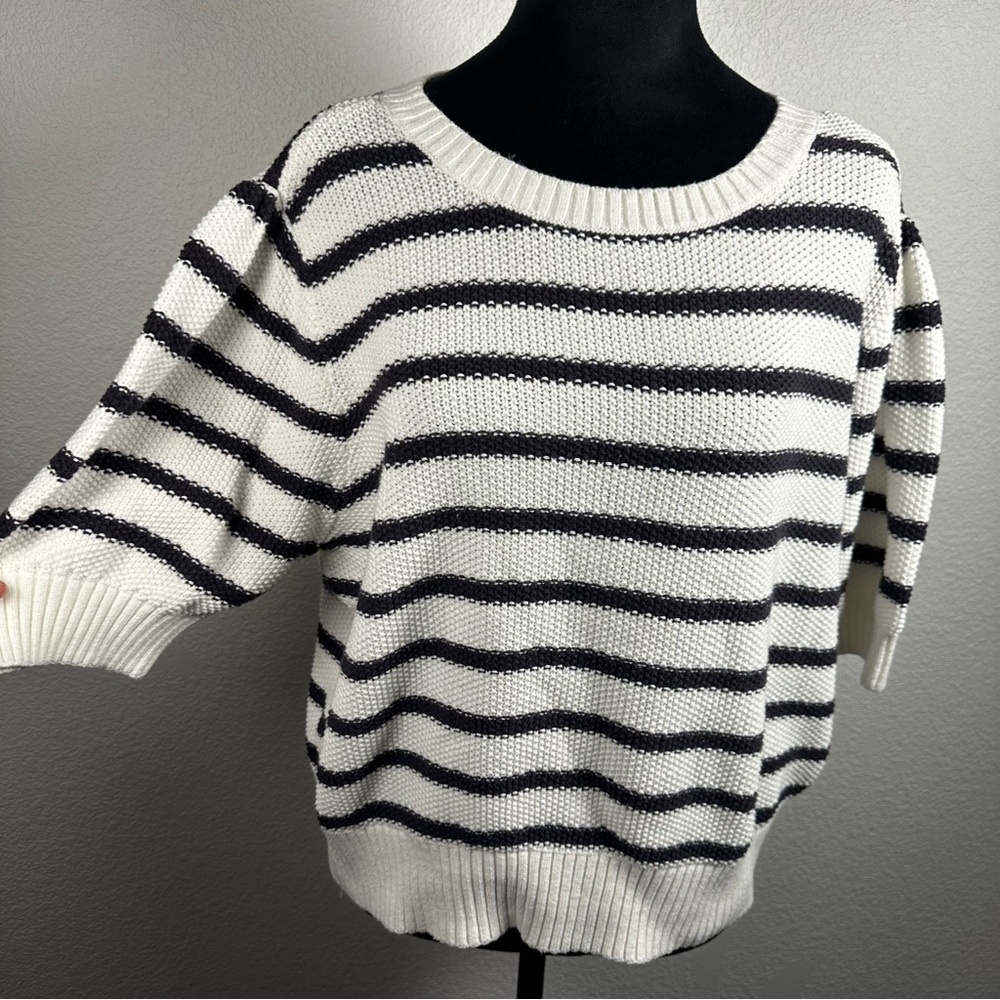 Sonoma Black and White Striped Women's Sweater XXL